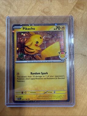 Pokemon Pikachu Holo Foil Card - Yellow